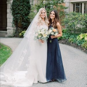 Monique Lhuillier Bridesmaid Dress (Navy Blue)
